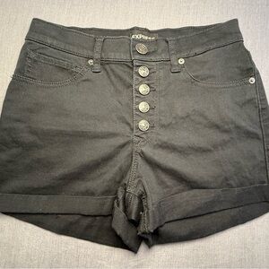 Express High-Rise Black Button-Front Women’s Shorts